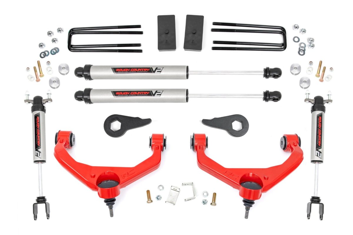 GMC Sierra 3500 HD Suspension Lift Kit - Rough Country - V2 w/ Overloads - '11-'19